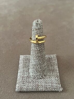 Gold Plated Nail Wrap Ring - Women Jewelry